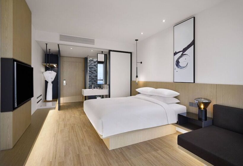 海の見えるダブルベッドスタンダードルーム, Fairfield By Marriott Busan Songdo Beach
