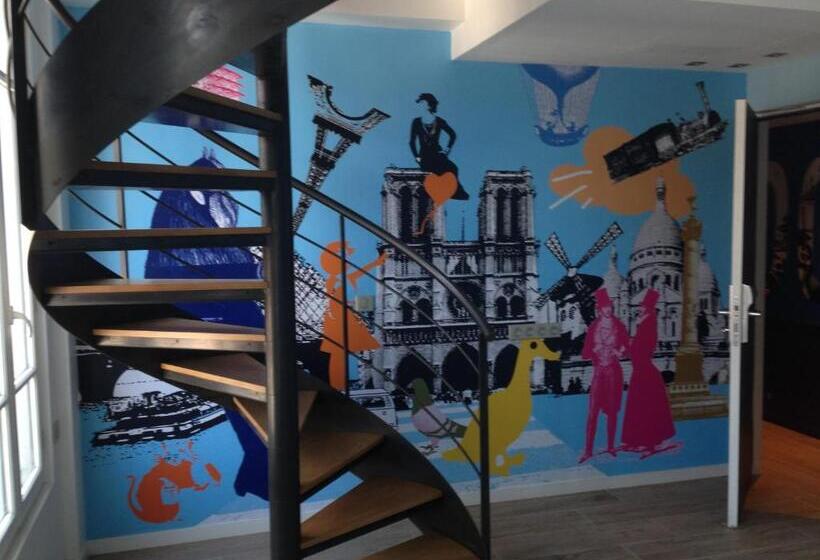 غرفة عائلية, The 3 Ducks Eiffel Tower By Hiphophostels