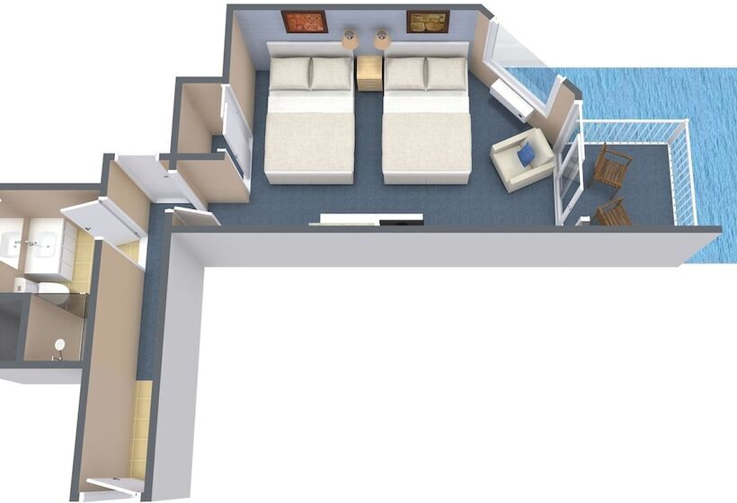 اتاق استاندارد با 2 تخت دوبل, The Strand  A Boutique Resort