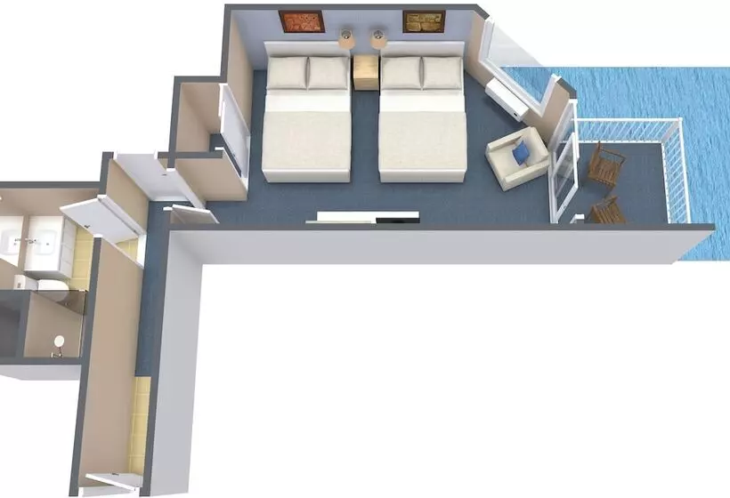 اتاق استاندارد با 2 تخت دوبل, The Strand  A Boutique Resort