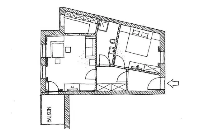 １ベッドルームアパートメント, Seehotel Grauer Bär