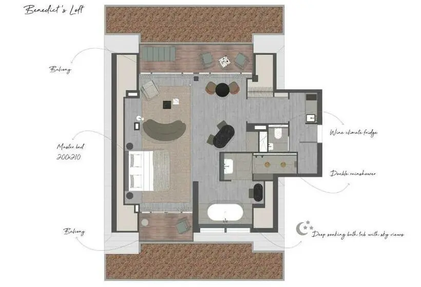 １ベッドルームペントハウスアパート, Boutique Hotel Benedict Noordwijk
