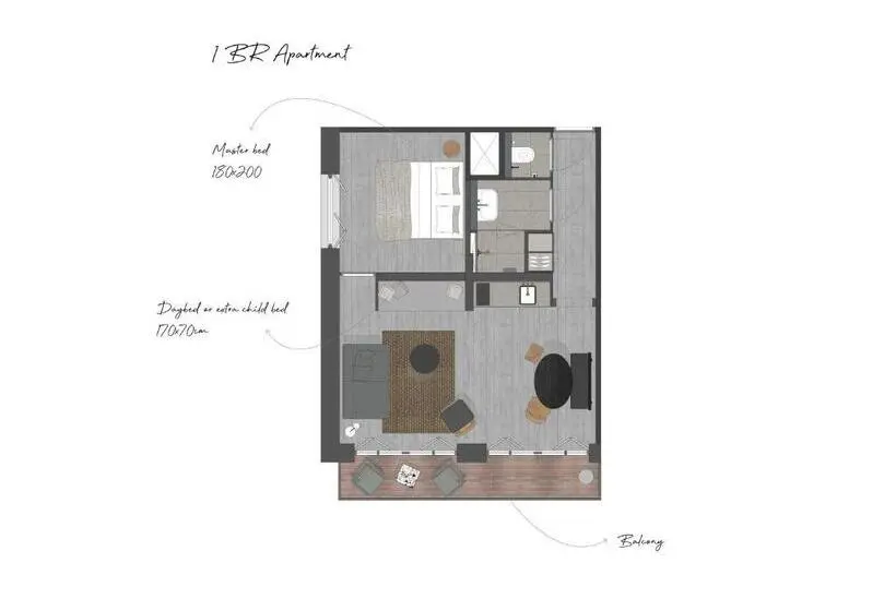 １ベッドルームアパートメント, Boutique Hotel Benedict Noordwijk