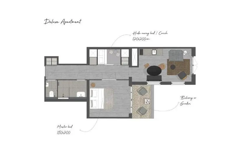 １ベッドルームのデラックスアパートメント, Boutique Hotel Benedict Noordwijk