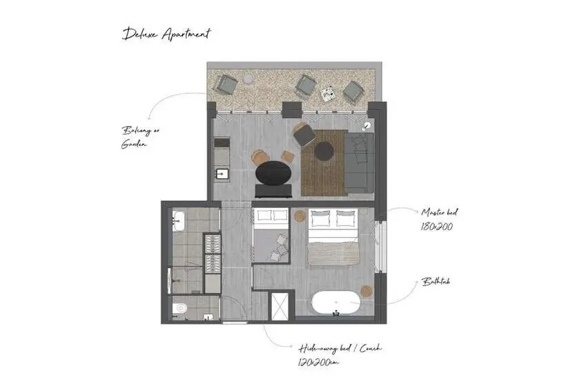 １ベッドルームのスーペリアアパートメント, Boutique Hotel Benedict Noordwijk