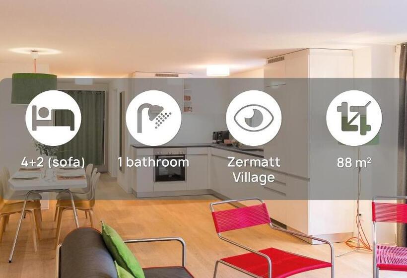 带1个卧室带观景的公寓, Legendär Zermatt