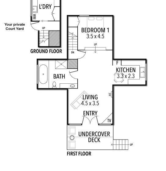 اتاق استاندارد, Logans Beach Apartments   The Loft