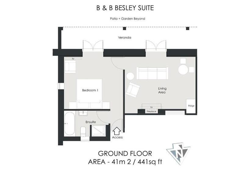 带露台的小型套房, Cliff Farmhouse B&b Suites