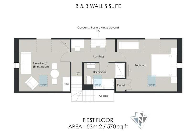 带园景的小型套房, Cliff Farmhouse B&b Suites