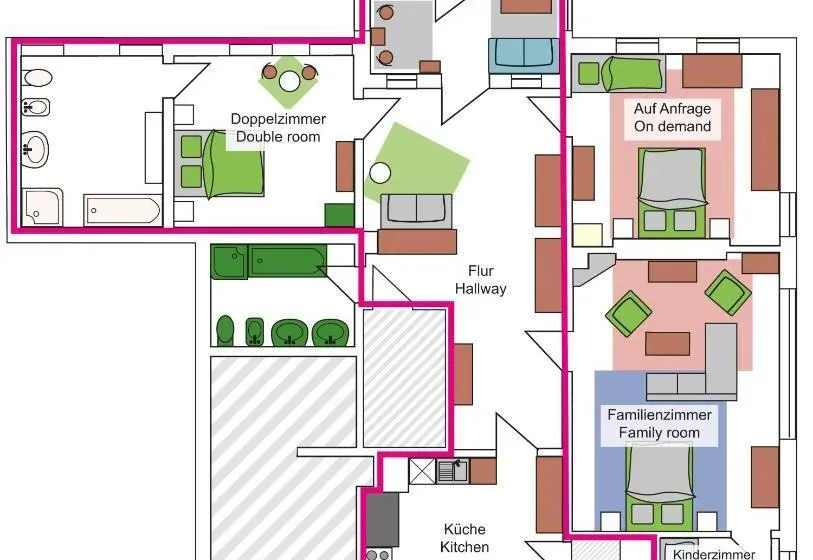 スタンダードルーム, Intergo Zimmer Mit Privatem Bad & Gemeinschaftsküche