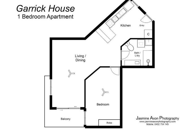Апартаменты 1 Спальня с Балконом, Garrick House