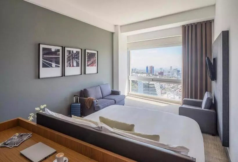 キングサイズベッド、ビュー付きデラックスルーム, The Paragon Hotel Mexico Santa Fe By Accor