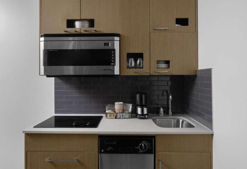 带大床的标准工作室, Hyatt House Raleigh North Hills