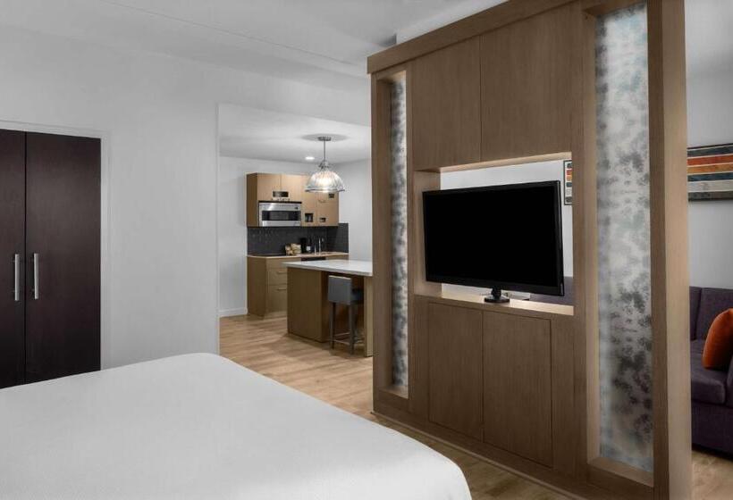 带大床的标准工作室, Hyatt House Raleigh North Hills