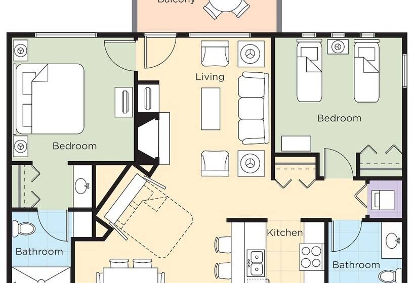 침실 2개 아파트, Worldmark Rancho Vistoso