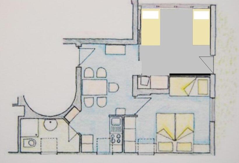 ２ベッドルームアパートメント, Pension Kirchplatz