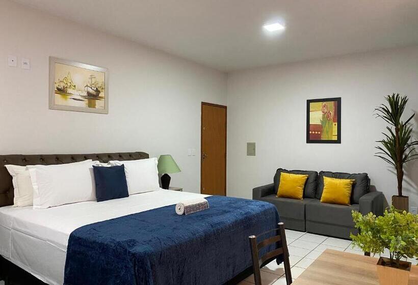 חדר דלוקס עם מיטת קינג, B & A Suites Inn Hotel   Quarto Luxo Safira