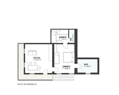 Апартаменты 2 Спальни с Балконом, Hofbauer