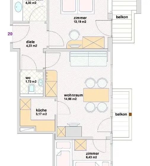 آپارتمان 2 خوابه, Appartement Hotel Garni Matthäuserhof
