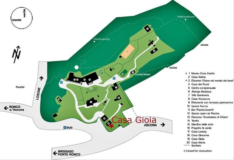 이코노미 룸 공용욕실, Monte Verità