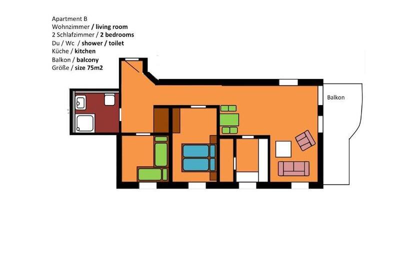 Апартаменты 2 Спальни, Ferienhaus Fux