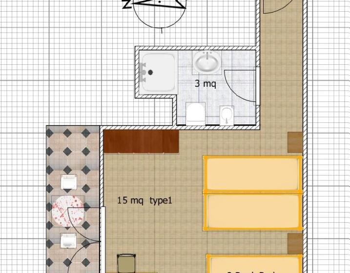 اتاق استاندارد چهارنفره با بالکن, La Brezza Frontemare