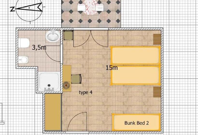 اتاق استاندارد چهارنفره با چشم‌انداز جانبی دریا, La Brezza Frontemare