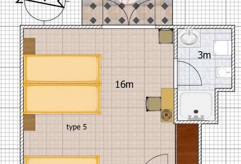 اتاق استاندارد چهارنفره با چشم‌انداز جانبی دریا, La Brezza Frontemare