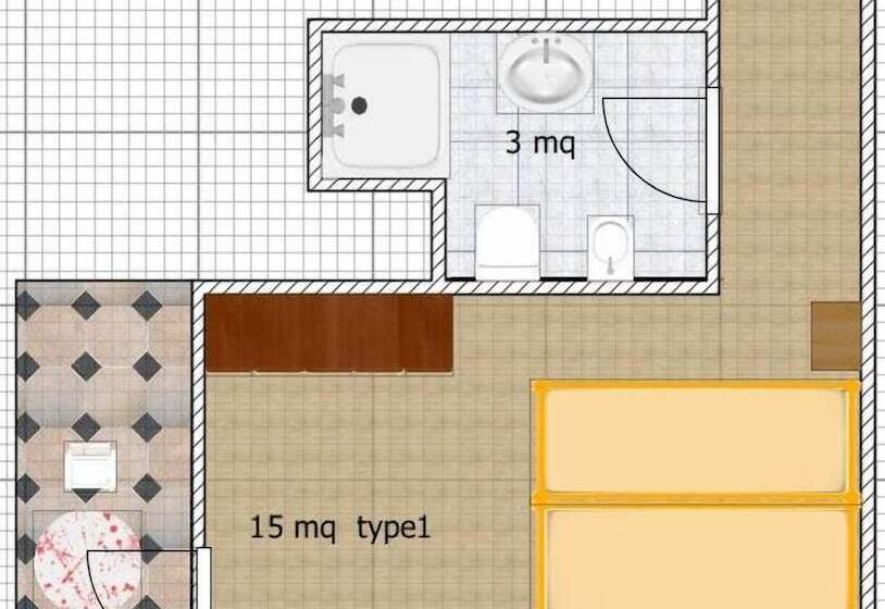 اتاق استاندارد چهارنفره با بالکن, La Brezza Frontemare