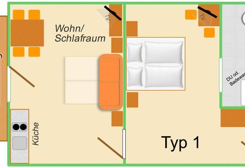 １ベッドルームアパートメント, Sonnenhof Walchsee
