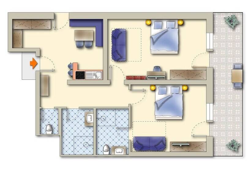 חדר משפחתי, Central Hotel & Apart Mit Landhaus Central