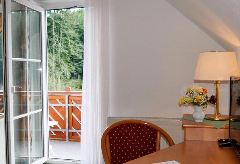 غرفة قياسية فردية مزودة بشُرفة, Waldschlösschen Brotterode