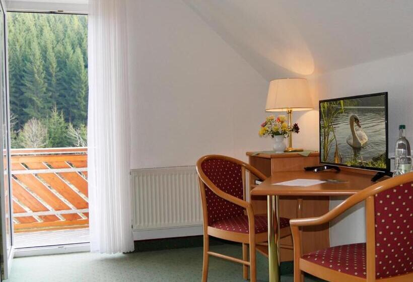 غرفة قياسية فردية مزودة بشُرفة, Waldschlösschen Brotterode