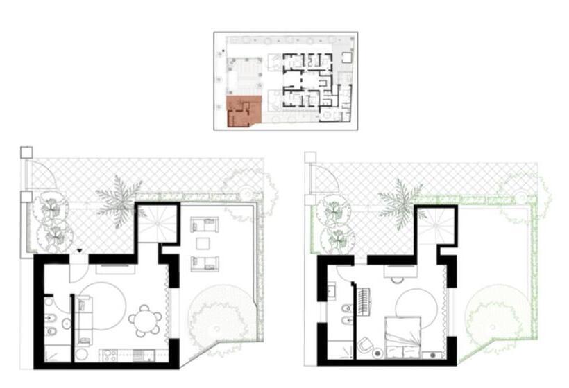 Апартаменты Дюплекс 1 Спальня, Elegance Riccione