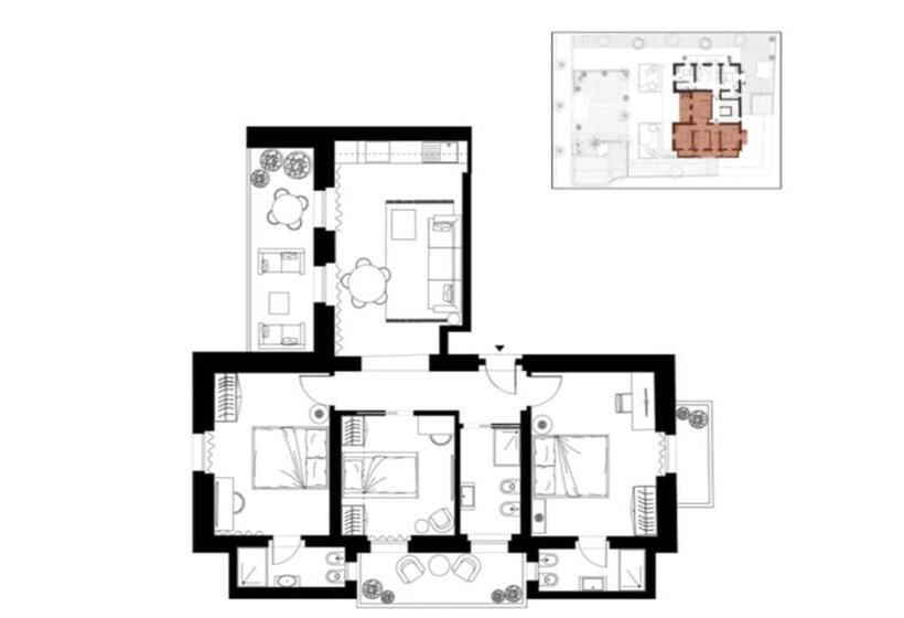 Апартаменты 3 Спальни, Elegance Riccione