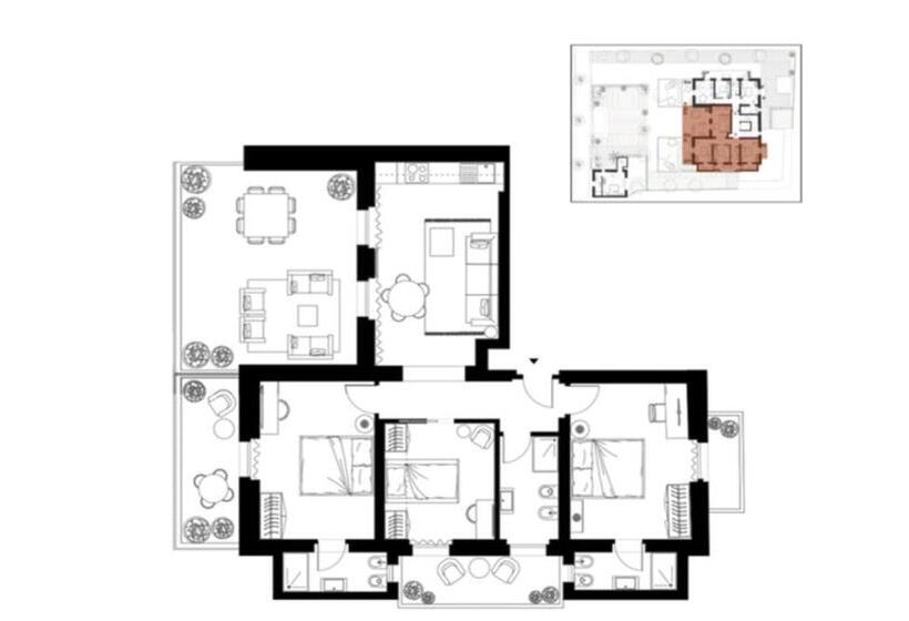 Апартаменты Deluxe 1 Спальня, Elegance Riccione