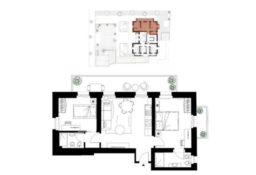 Апартаменты 2 Спальни, Elegance Riccione