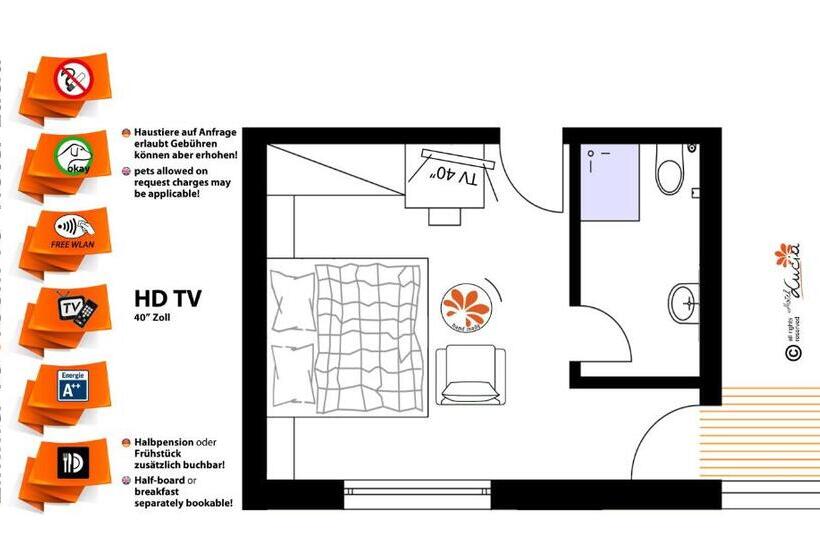 غرفة قياسية مزوَّدة بشُرفة, Lucia 3 Sterne Superior