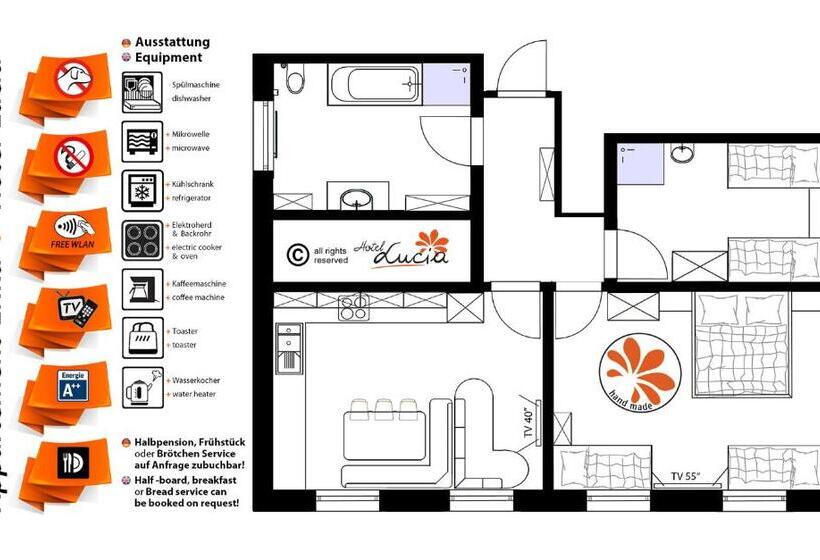 شقة غرفتين, Lucia 3 Sterne Superior