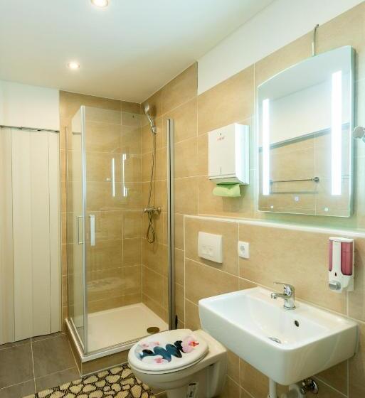 اتاق استاندارد یک تخته با سرویس بهداشتی مشترک, Pension Dahlem