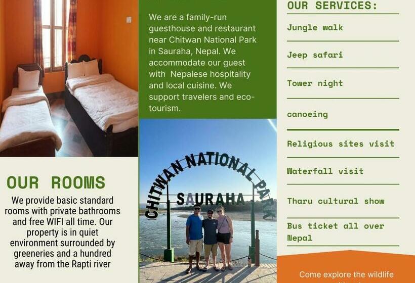 اتاق استاندارد سه نفره, Tara Guesthouse   Sauraha,chitwan