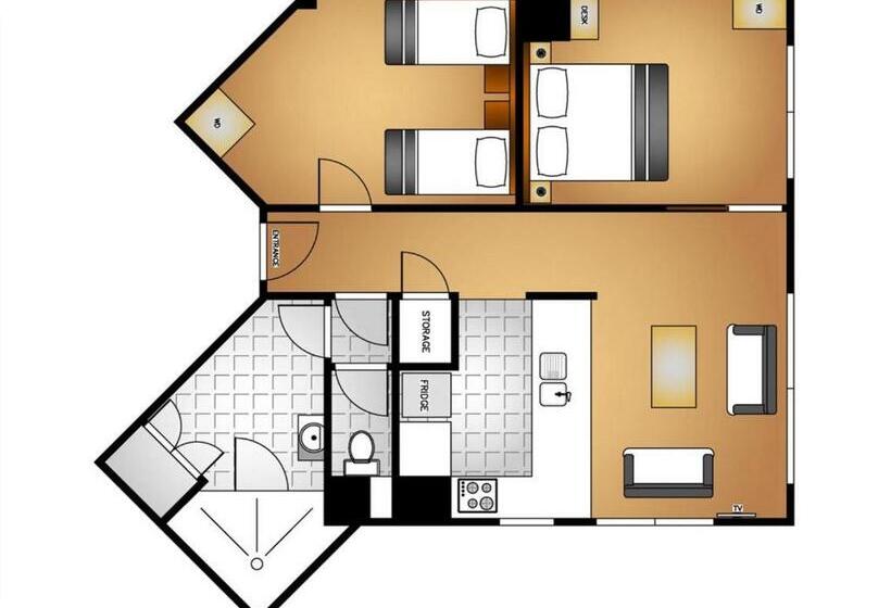 Апартаменты 2 Спальни, Ascotia Off Queen