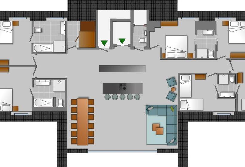 Апартаменты Пентхаус 1 Спальня, Astenblick Apartments With Sauna