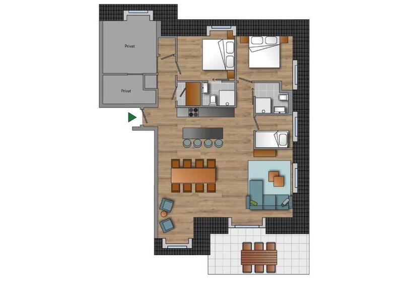 Апартаменты 3 Спальни, Astenblick Apartments With Sauna