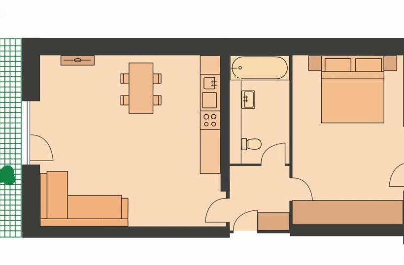 带1个卧室的带阳台的公寓, Apartmány Gryf Harrachov