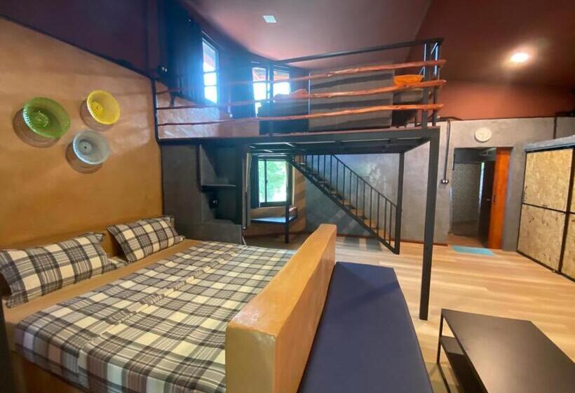 غرفة ديلوكس عائلية, Baan Nork Farmstay บ้านนอก ฟาร์มสเตย์