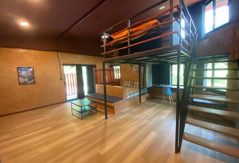 غرفة ديلوكس عائلية, Baan Nork Farmstay บ้านนอก ฟาร์มสเตย์