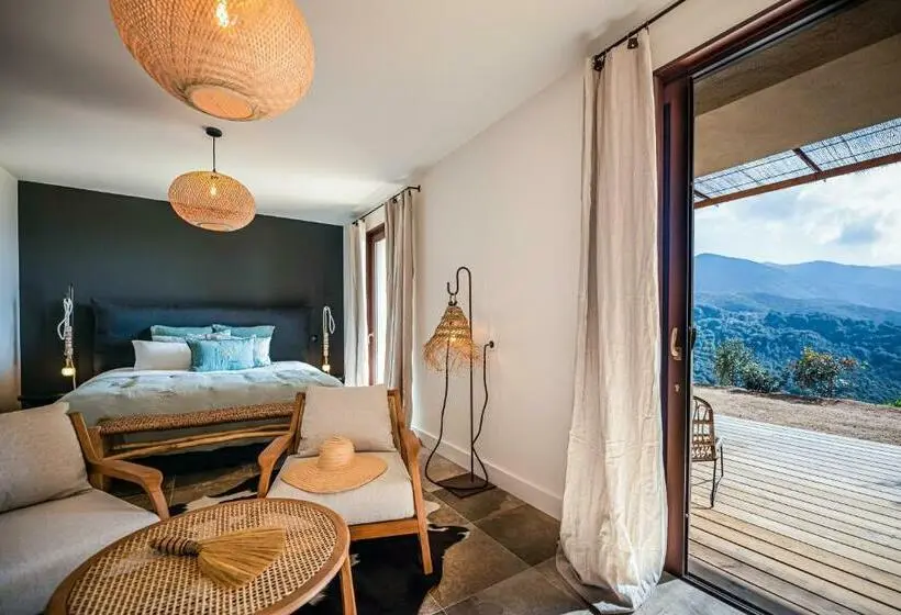 キングサイズベッドのスタンダードルーム, Terre De Maquis, Maison D Hôtes Vue Mer Corse