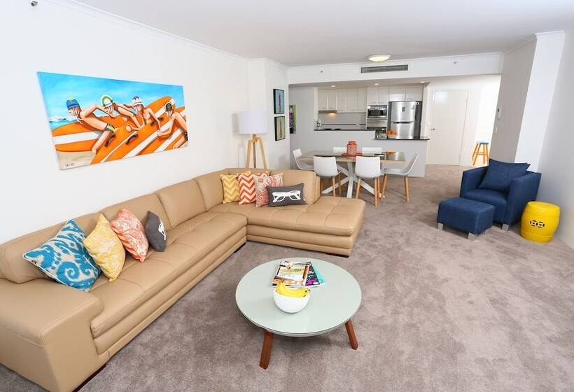 شقة غرفتين نوم مطلة على الحديقة, Oscar On Main Beach Resort