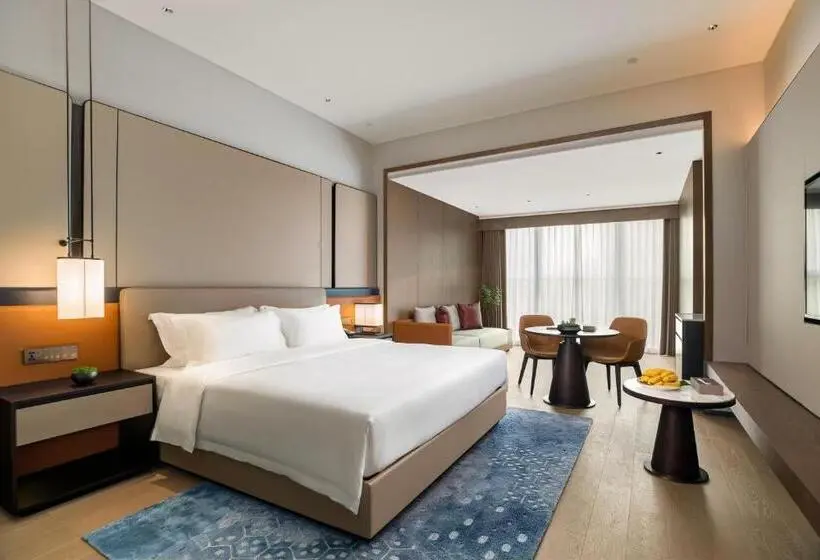 Deluxe-huone King-vuode, Wyndham Grand Plaza Royale Yujia Anhua